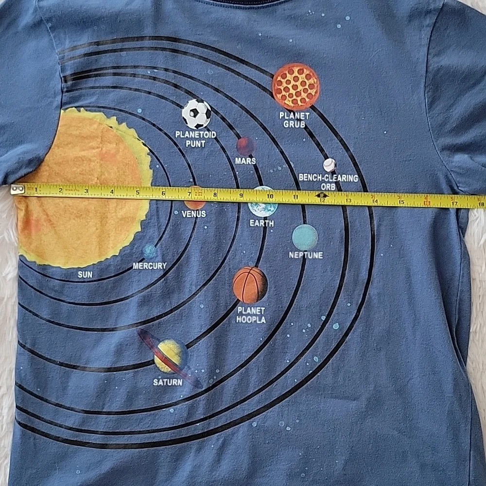 Gymboree Cosmic Club Solar System Graphic Short Sleeve Tee Shirt Size 14 Boys